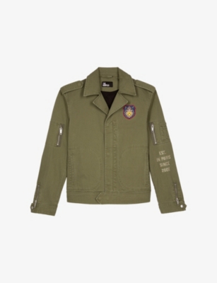 THE KOOPLES: Brand-Embroidered Zipped-Cuff Cotton Jacket