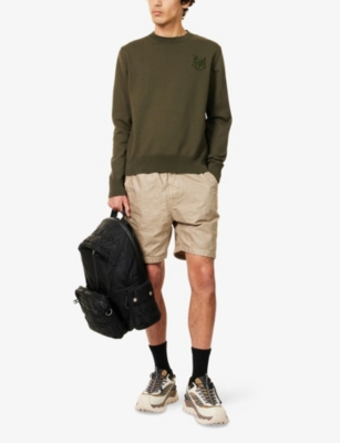 MONCLER: Embroidered Logo-Appliqué Cotton Knitted Jumper