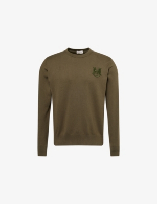 MONCLER: Embroidered Logo-Appliqué Cotton Knitted Jumper