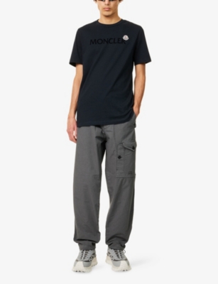 MONCLER: Flocked-Logo Badge Short-Sleeve Cotton-Jersey T-Shirt