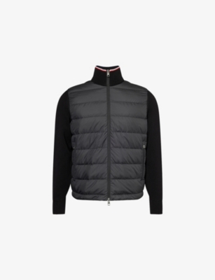 MONCLER: Padded Tricot Cotton Knit Cardigan