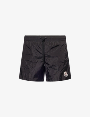 MONCLER: Logo-Patch Relaxed-Fit Swim Shorts