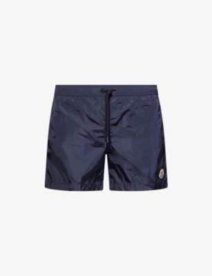 MONCLER: Logo-Patch Relaxed-Fit Swim Shorts
