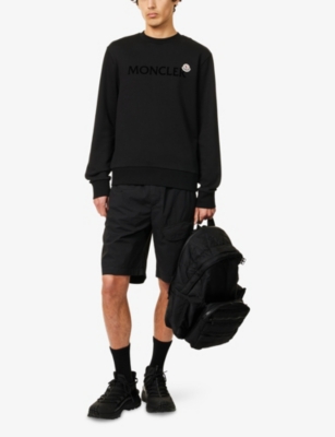Moncler Crew Neck Cotton Sweatshirt In Black