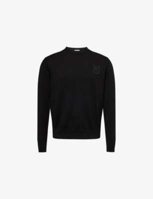 MONCLER: Embroidered Logo-Appliqué Cotton Knitted Jumper