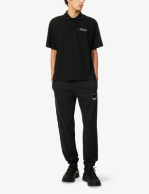 MONCLER: Script Logo-Embroidery Short-Sleeve Cotton-Jersey Polo Shirt