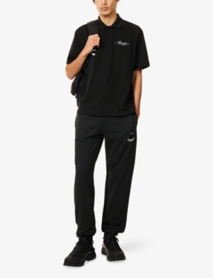 MONCLER: Logo-Appliqué Tapered Cotton-Jersey Jogging Bottoms