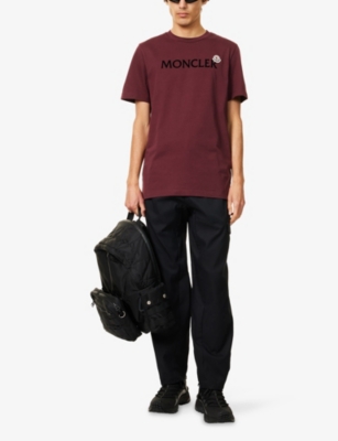 Moncler Mens Miscellaneous Flocked-logo Badge Short-sleeve Cotton-jersey T-shirt Xxl In Red