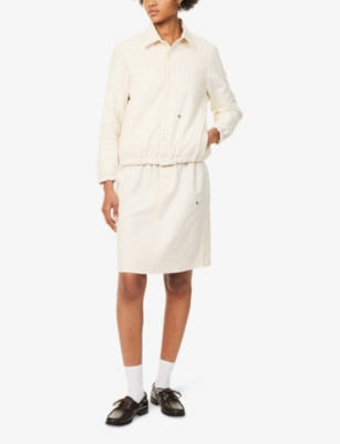 Hommegirls Womens Yellow Stripe Striped Padded Cotton-poplin Jacket