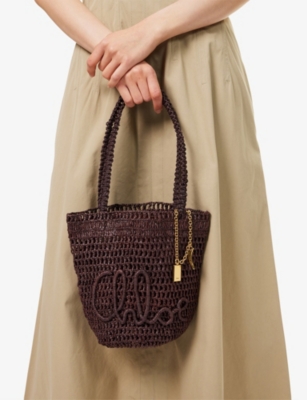 CHLOE: Summer Banana Small Raffia Tote Bag