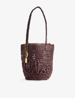CHLOE: Summer Banana Small Raffia Tote Bag
