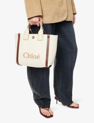Chloé Womens Hot Sand Carry Small Raffia Tote Bag