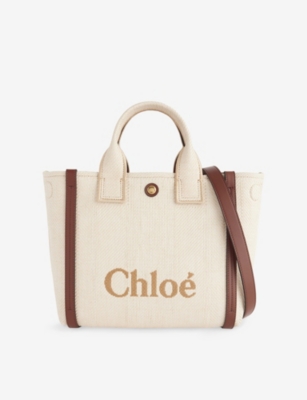 Chloé Womens Hot Sand Carry Small Raffia Tote Bag