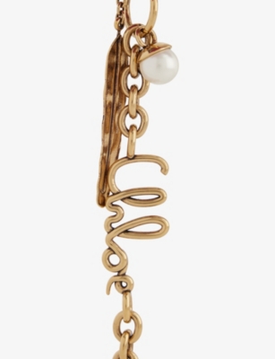 Chloé Womens Crushed Violet Flower Raffia And Metal Bag Charm In Red