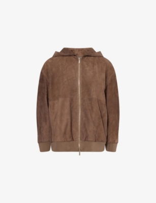 S MAX MARA: Zeno Hooded Suede Jacket