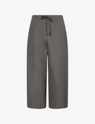 S MAX MARA: Aureo Wide-Leg Cotton-Poplin Trousers