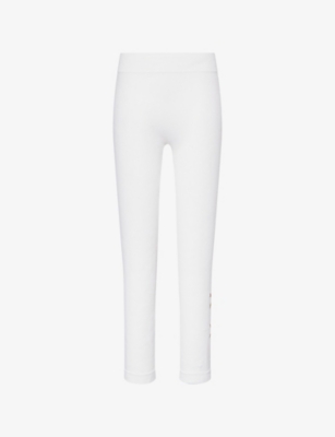 S MAX MARA: Basilea Brand-Print Stretch-Woven Leggings