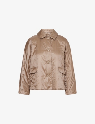 Max Mara The Cube Womens Honey Greens Padded Shell Jacket In Brown
