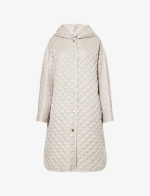 Max Mara Cube Womens Joan Quilted Waterproof Coat White
