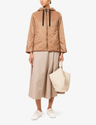 MAX MARA CUBE: Greenh Hooded Shell Jacket