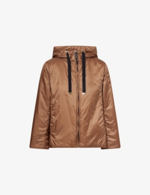 MAX MARA CUBE: Greenh Hooded Shell Jacket