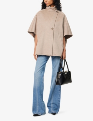 MAX MARA: Derrik Funnel-Neck Cashmere Cape Coat