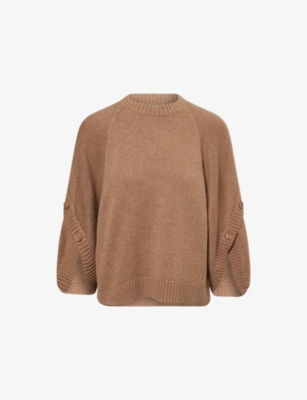 Max Mara Womens Hazelnut Brown Ampex Round-neck Wool And Cashmere-blend Jumper In Brown