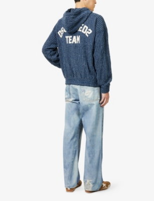 DSQUARED2: Hooded Long-Sleeve Denim Hoody