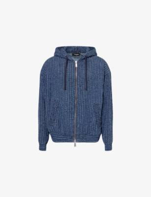 DSQUARED2: Hooded Long-Sleeve Denim Hoody