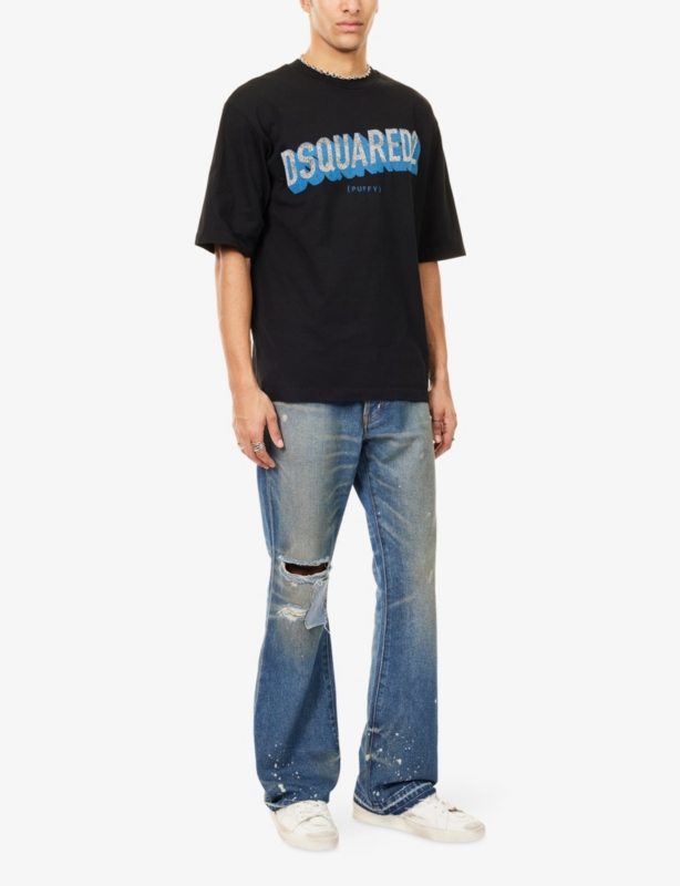 Puffy Logo-Print Short-Sleeve Cotton T-Shirt