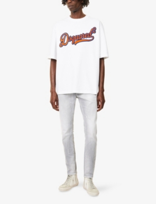 Dsquared2 Mens Grey Skater Distressed Denim Jean In Gray
