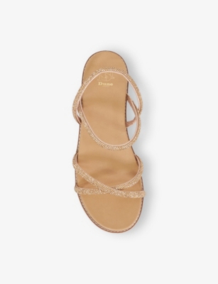 Dune Womens Blush Synthetic Levia Crystal-embellished Sandals Eur 41 / 8 Uk
