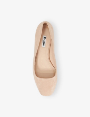 Dune Womens Nude Suede Ballerina Suede Ballet Flats Eur 39 / 6 Uk