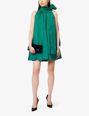 Max Mara Womens Emerald Beber Sleeveless Woven Mini Dress In Green