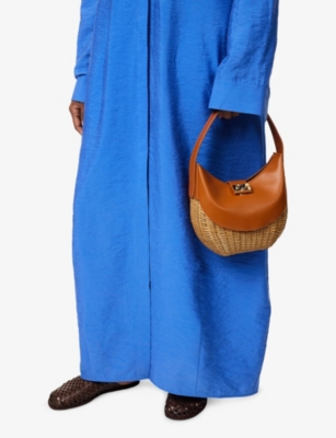 RODO: Laurelle Willow Leather and Rattan Shoulder Bag