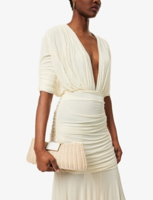 Rodo Womens Light Leave Laila Rattan Clutch Bag