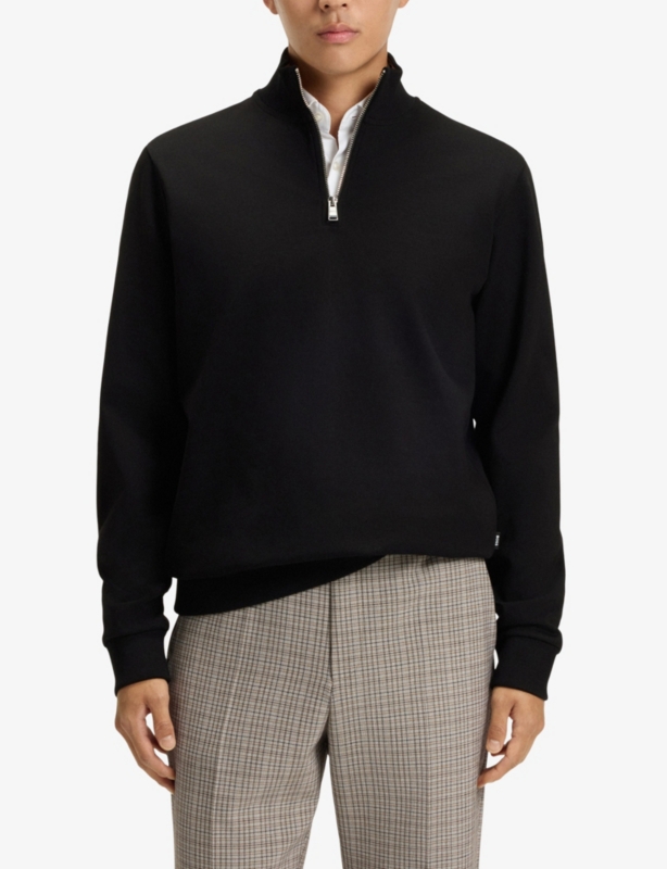 High-Neck Long-Sleeves Cotton-Jersey Sweatshirt