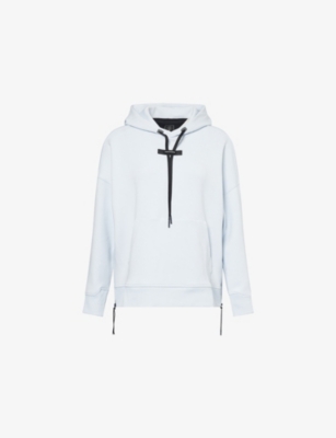 ON: Logo-Print Zip-Slit Jersey Hoody