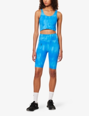 On Womens Malibu Studio Open Back Stretch-woven Crop Top In Blue
