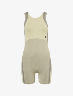 On Womens Caper Scoop-neck Striped Knitted Bodysuit In Gray