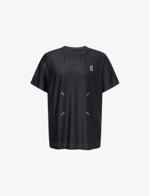On Mens Black Pace Mesh-jersey T-shirt Xxl In Blue