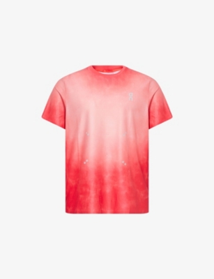 On Mens Red Pace Mesh Jersey T-shirt In Red