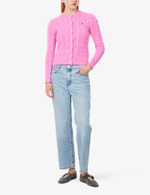POLO RALPH LAUREN: Cable-Knit Round-Neck Cotton Cardigan