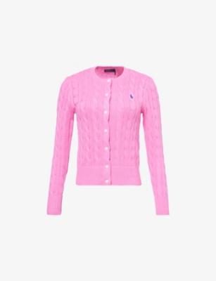 POLO RALPH LAUREN: Cable-Knit Round-Neck Cotton Cardigan