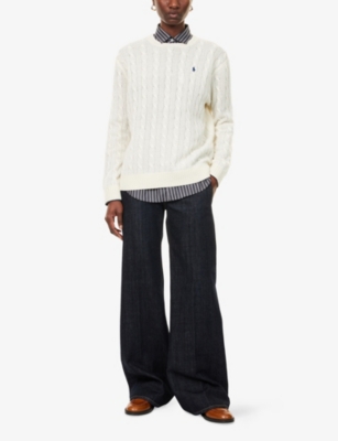 POLO RALPH LAUREN: Cable-Knit Round-Neck Wool And Cashmere Jumper