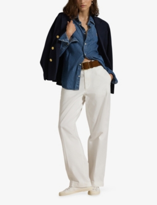 POLO RALPH LAUREN: Straight-Leg Mid-Rise Cotton Trousers