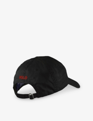 Polo Ralph Lauren Womens Polo Black/ Rl 2000 Red Logo-embroidered Cotton-twill Baseball Cap