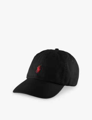 Polo Ralph Lauren Womens Polo Black/ Rl 2000 Red Logo-embroidered Cotton-twill Baseball Cap