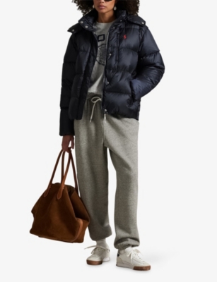 POLO RALPH LAUREN: Logo-Embroidered Hooded Shell-Down Puffer Jacket