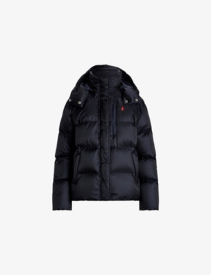 POLO RALPH LAUREN: Logo-Embroidered Hooded Shell-Down Puffer Jacket